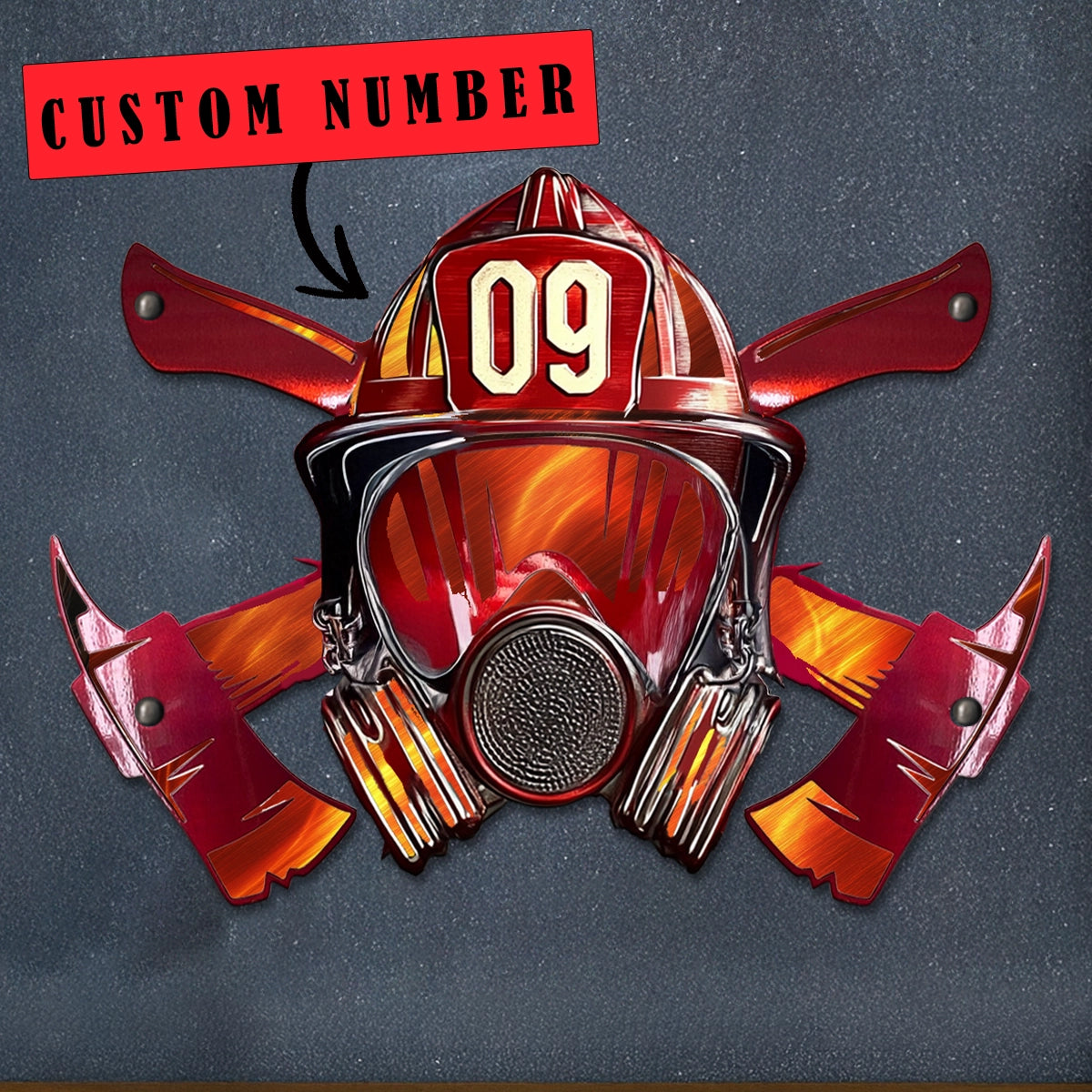 Shineful 2D Metal Sign Personalized Firefighter's Pride Helmet Sign