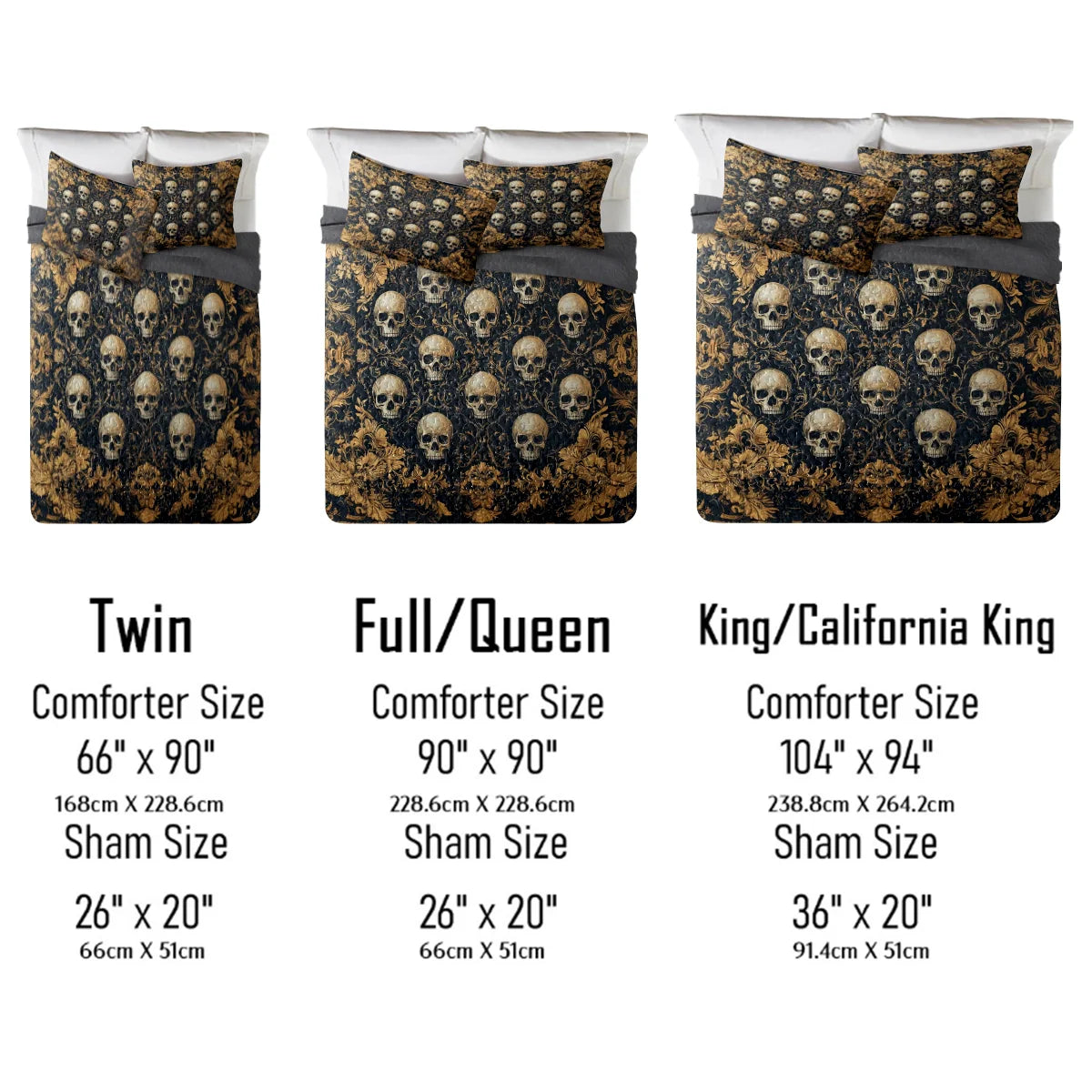 Shineful All Season Quilt 3-Piece Set - Gothic Elegance