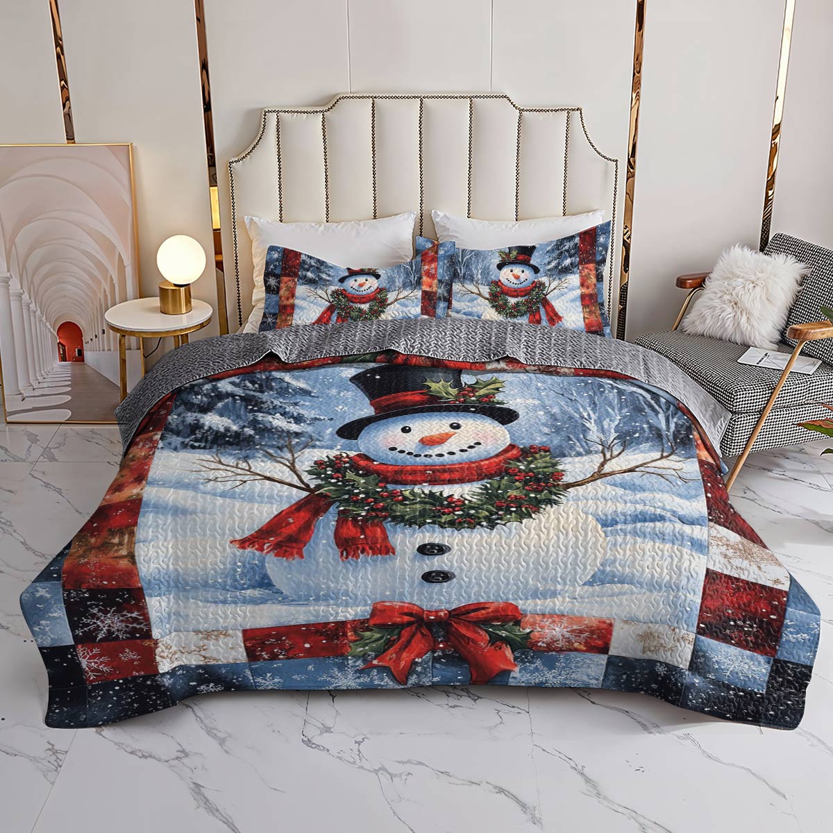 Shineful All Season Quilt 3-Piece Set Snowy Smile