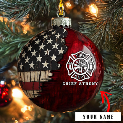 Shineful Acrylic Ornament Personalized Firefighter’s Patriot Pride