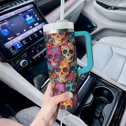 Shineful Tumbler Vibrant Sugar Skull