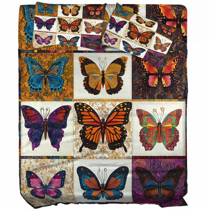 Shineful 4-Piece Bed Sheet Set Vintage Butterflies