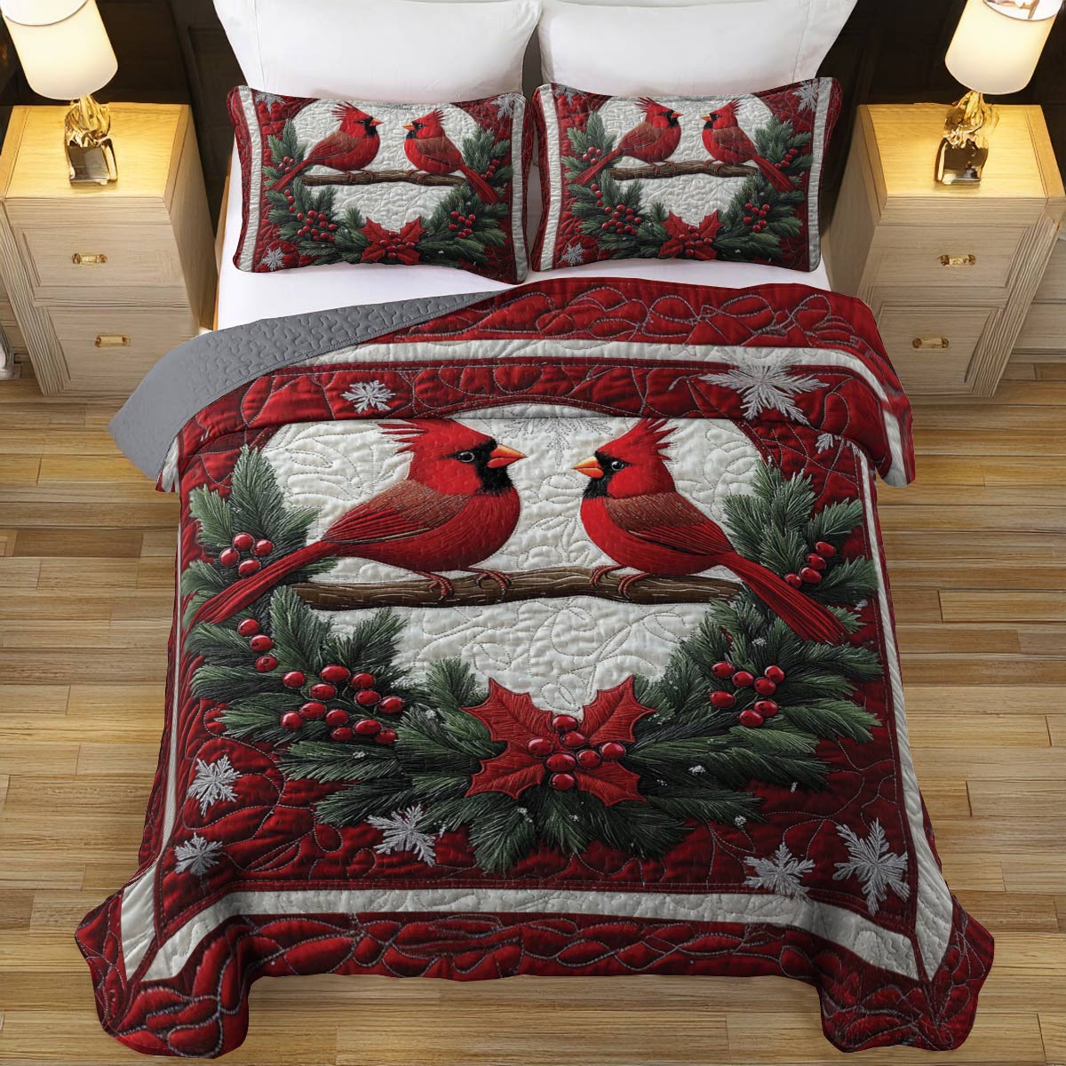 Shineful All Season Quilt 3-teiliges Set Cardinal Comfort