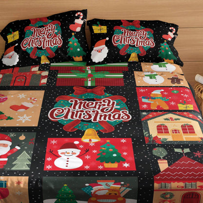 Shineful 4-Piece Bed Sheet Set Christmas Cheer