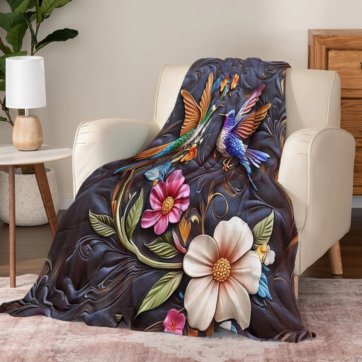 Shineful Fleece Blanket Hummingbird Dream