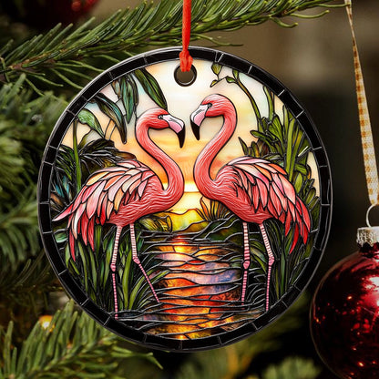 Shineful 2D Acrylic Ornament Flamingo Love