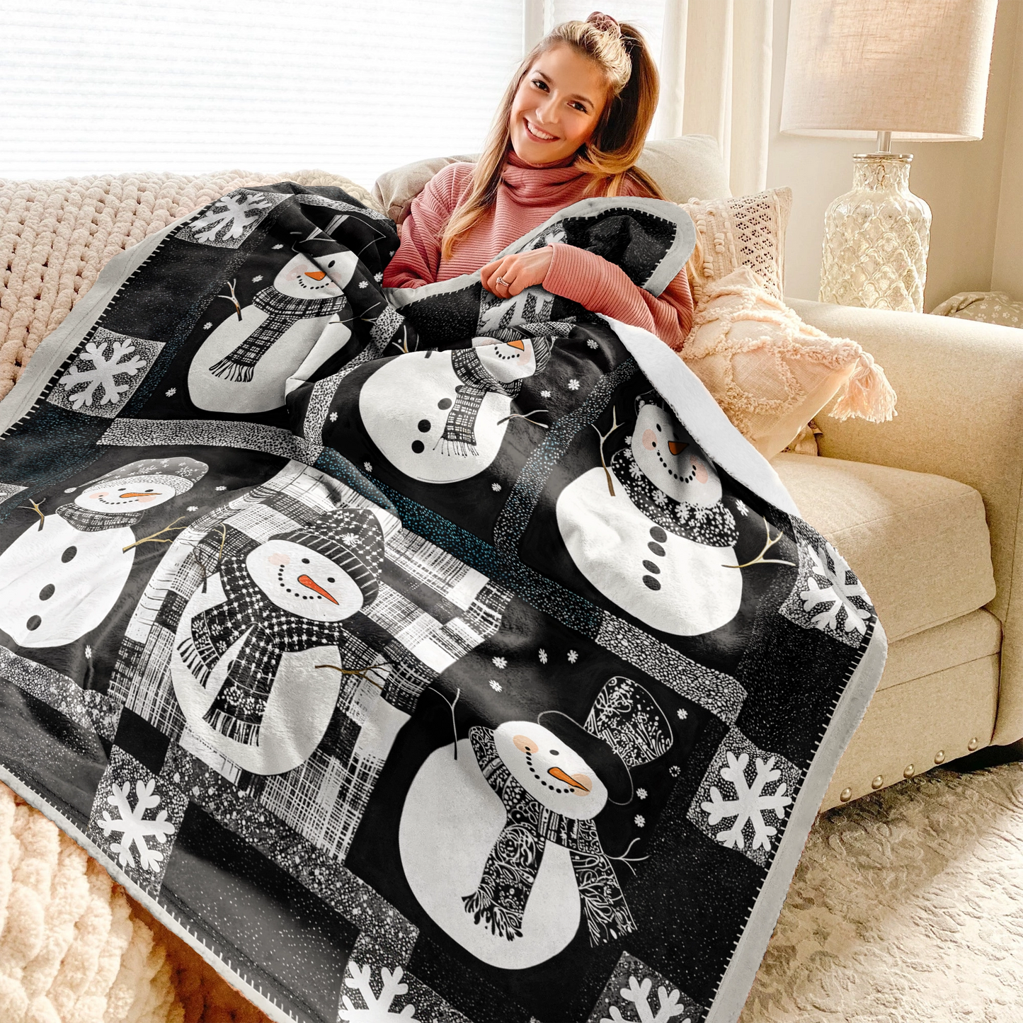 Shineful Fleece Blanket Cuteness Overload Snowman