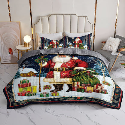 Shineful All Season Quilt 3-Piece Set - Santa's Midnight Gift Delivery