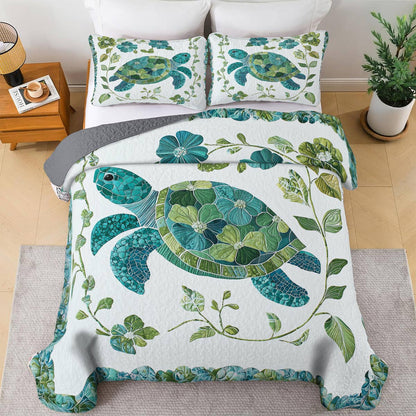 Shineful All Season Quilt 3-Piece Set - Turtle Blooms