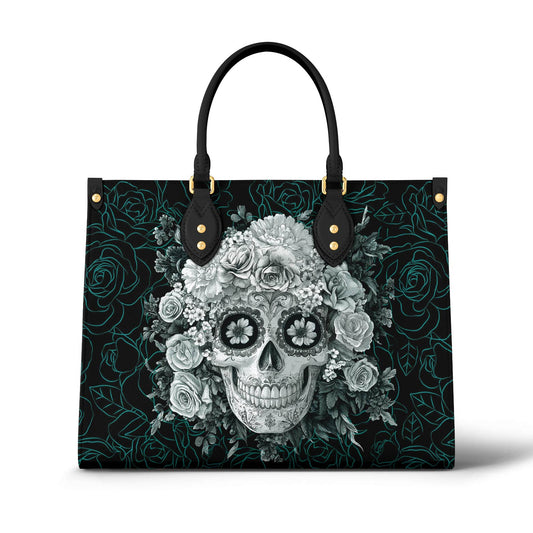 Shineful Leather Bag Gothic Elegance Skull Floral