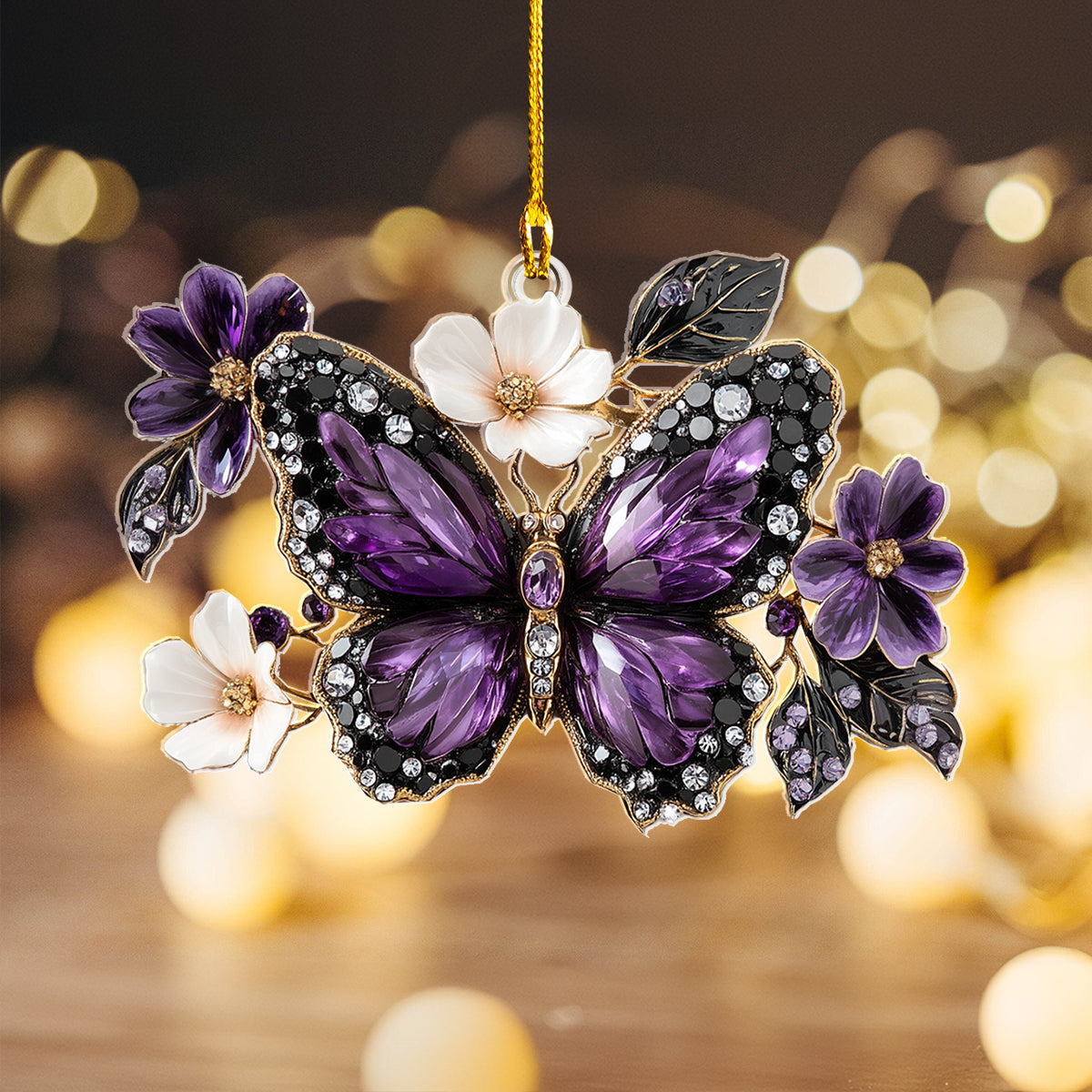 Shineful 2D Acrylic Ornament Diamond Butterfly