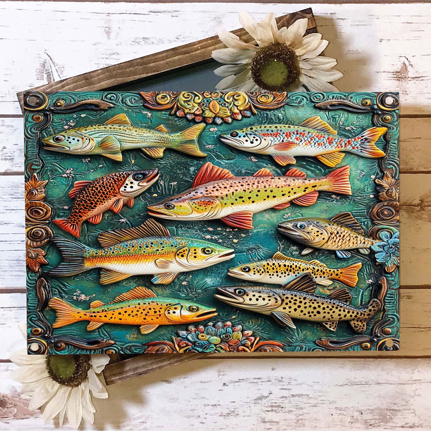 Shineful 2D Metal Sign Trout World