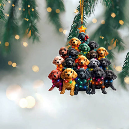 Shineful 2D Acrylic Ornament Cuteness Overload Dachshunds Christmas