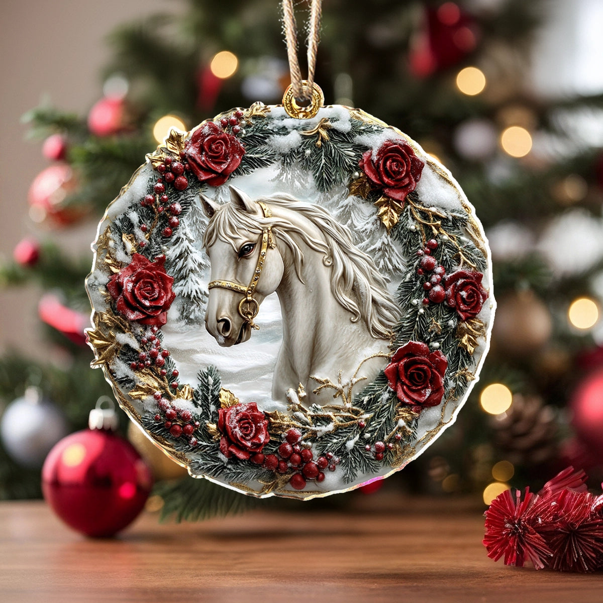 Shineful 2D Acrylic Ornament Majestic Winter Horse