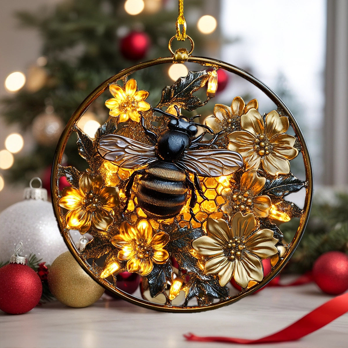 Shineful 2D Acrylic Ornament Nature's Glow Bee