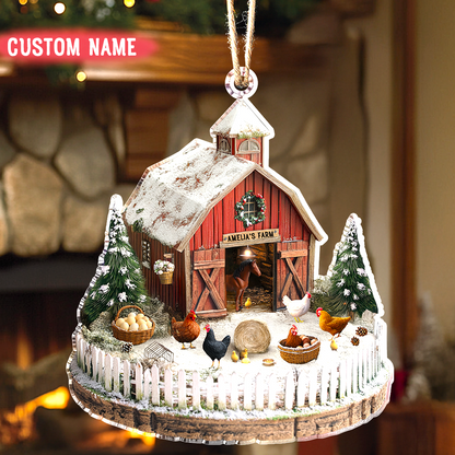 Shineful Personalized 2D Acrylic Ornament Farmhouse Barnyard Bliss