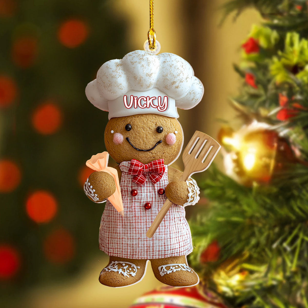 Glänzendes personalisiertes 2D-Acryl-Ornament Lebkuchen Masterchef