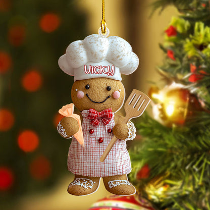 Ornement en acrylique 2D personnalisé et brillant, Gingerbread Masterchef