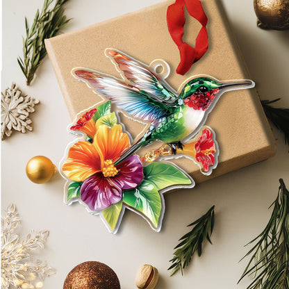 Shineful 2D Acrylic Ornament - Hummingbird Blossom