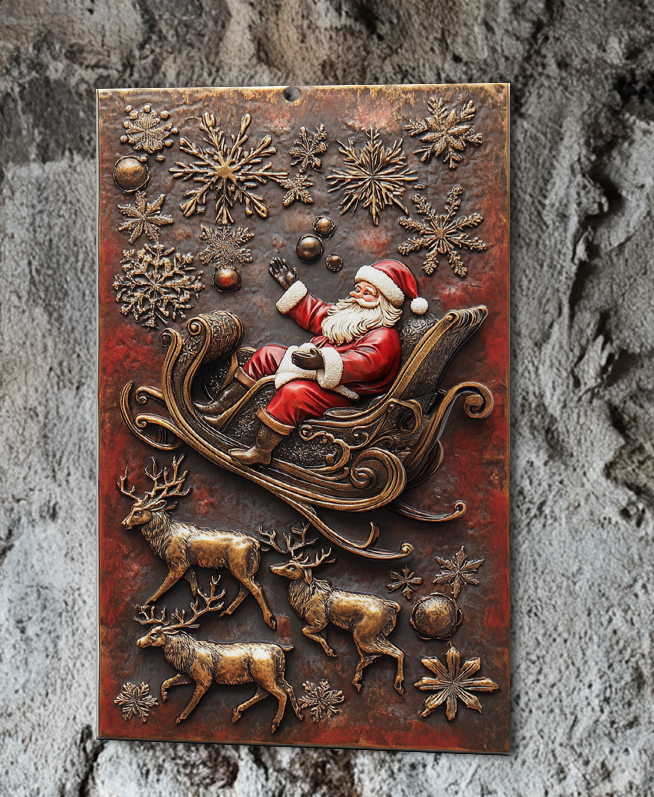 Shineful 2D Metal Sign SSanta's Magic Sleigh Ride