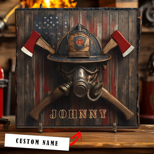 Shineful 2D Wooden Plaque, Hanging Decor, Door Sign -  Personalized Firefighter's Honor Emblem