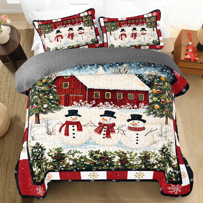 Shineful All Season Quilt 3-Piece Set Country Christmas Charm