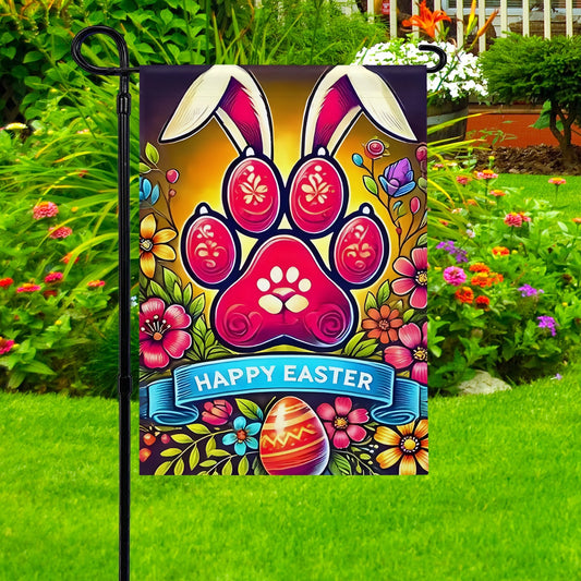 Shineful Garden Flag 12" x 18" Bunny Paws & Flowers