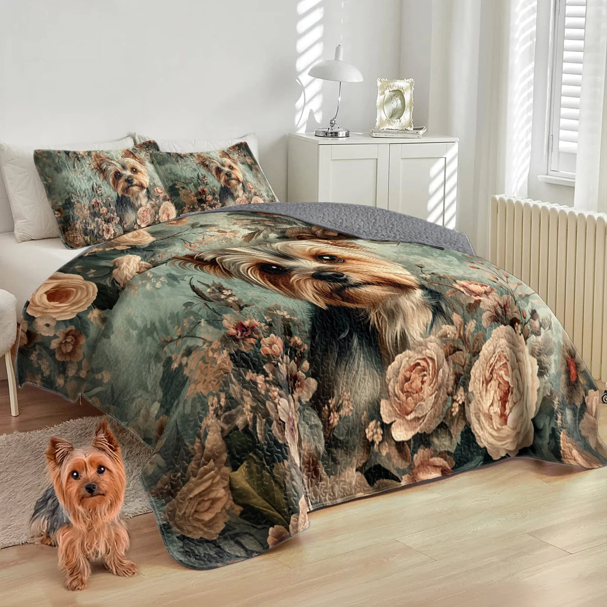 Shineful All Season Quilt 3-Piece Set Yorkie Blossom Luxe