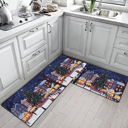 Tapis de sol antidérapant ultra fin Shineful, tapis de cuisine, marché de Noël