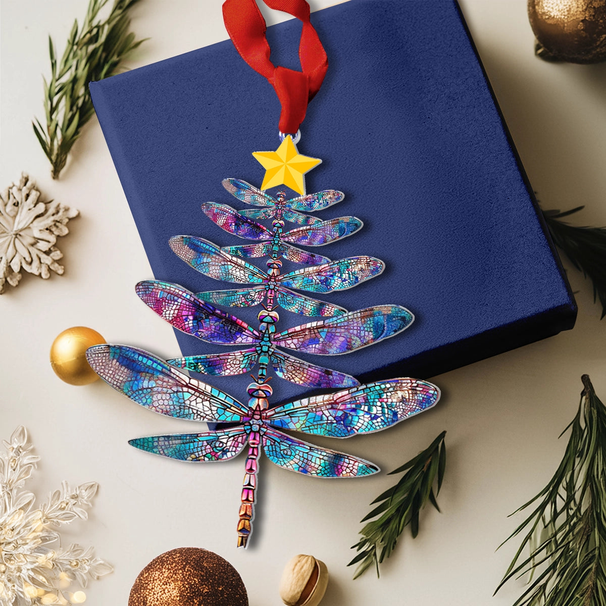 Shineful 2D Acrylic Ornament Celestial Dragonfly Tree