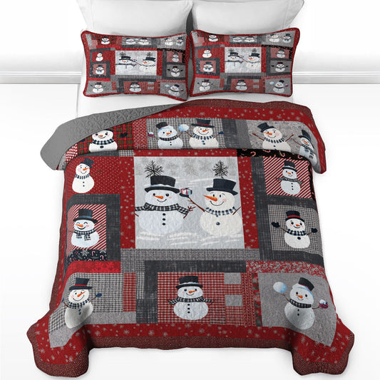 Shineful All Season Quilt 3-Piece Set Playful Snowmen