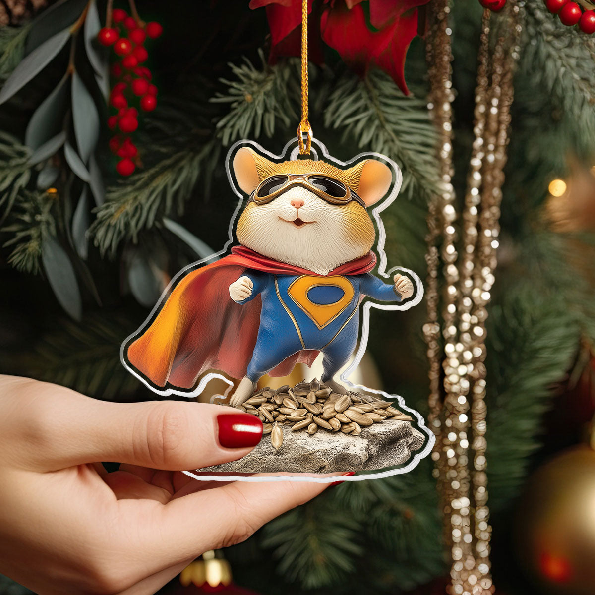 Shineful 2D Acrylic Ornament - Super Squeak Hero: Hamster of Steel!