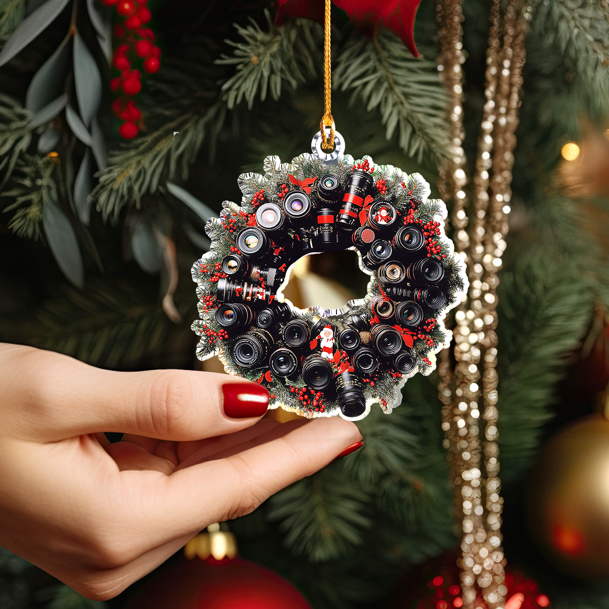 Shineful 2D Acrylic Ornament Festive Camera Lens