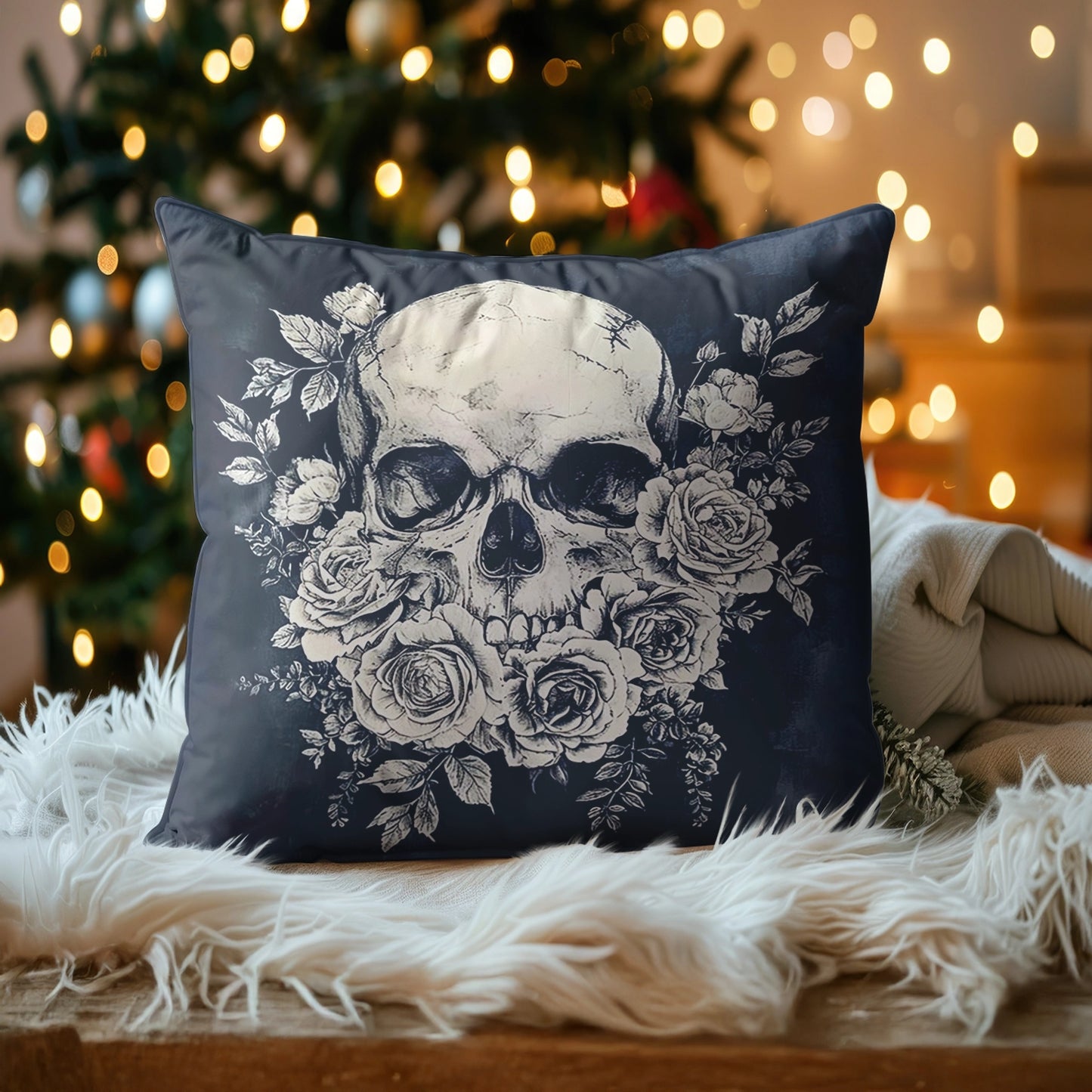 Shineful 2D Print Cushion Cover, Pillowcase, Pillows Covers - Skull Faith Love