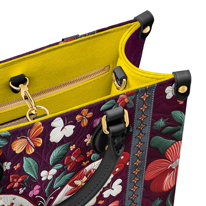 Sac en cuir brillant Botanical Flight