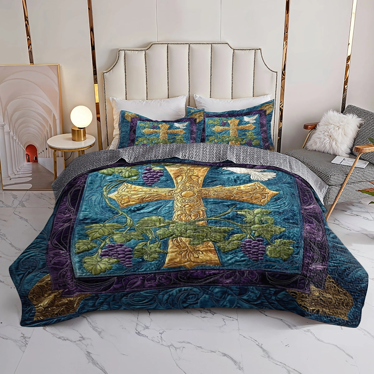 Shineful All Season Quilt 3-Piece Set The Cross of Grace