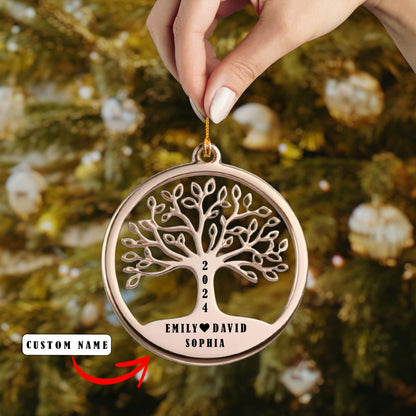 Glänzendes personalisiertes 2D-Acryl-Ornament - Baum der Lebensfamilie