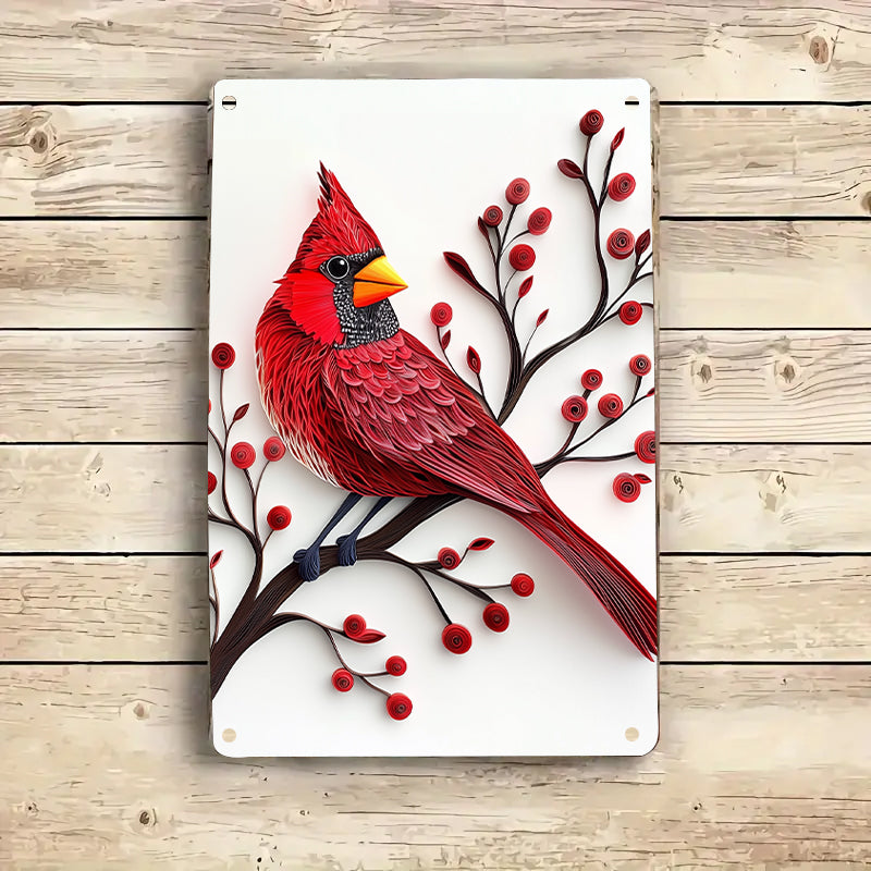 Shineful 2D Metal Sign Origami Cardinal