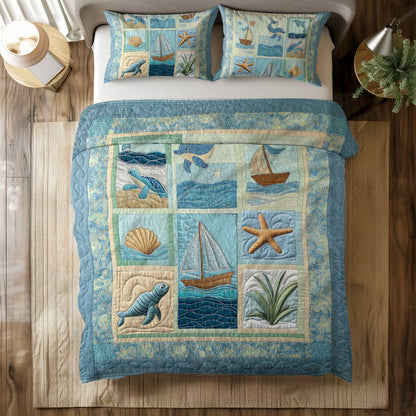 Shineful All Season Quilt 3-Piece Set Ocean Dreams