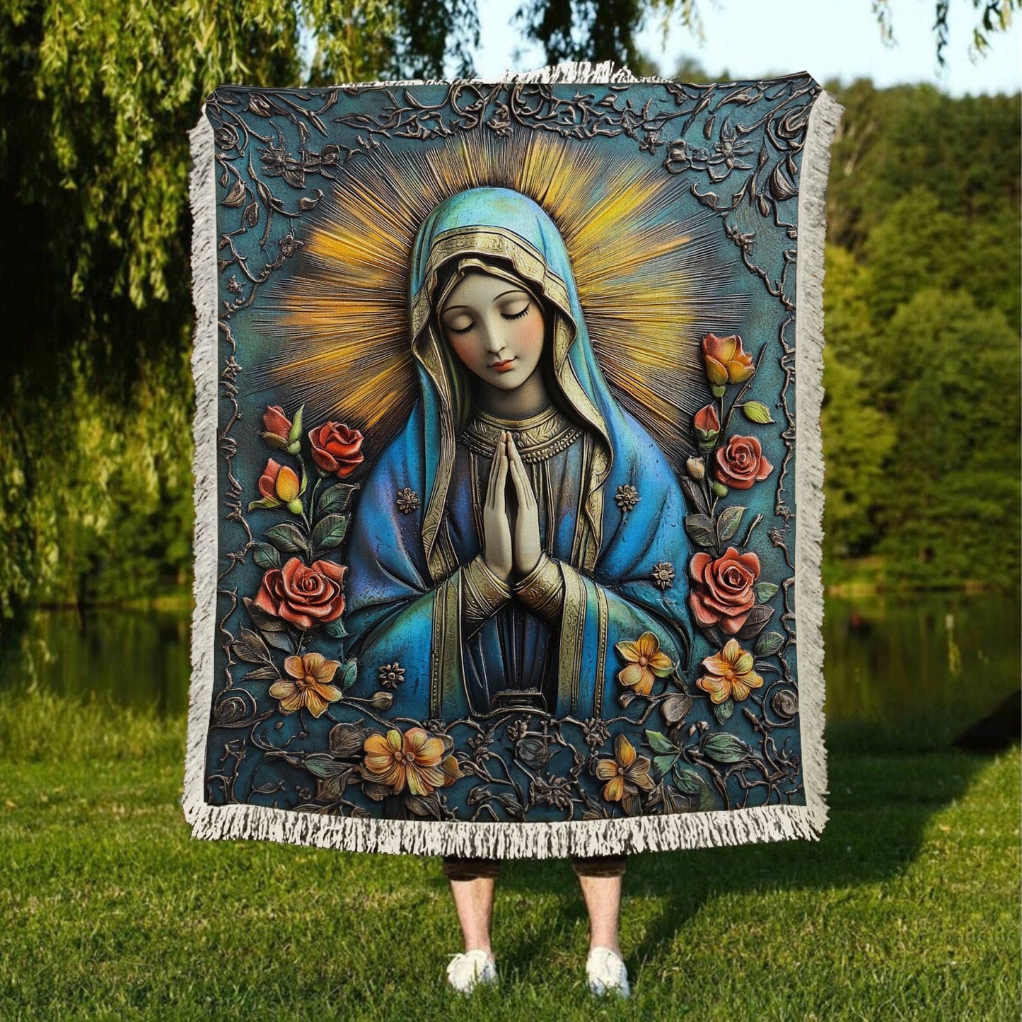 Shineful Woven Tapestry Throw Blanket Blessed Radiance