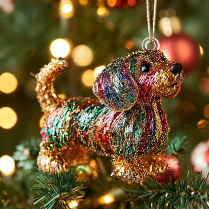 Shineful 2D Acrylic Ornament - Sparkling Dachshund Christmas