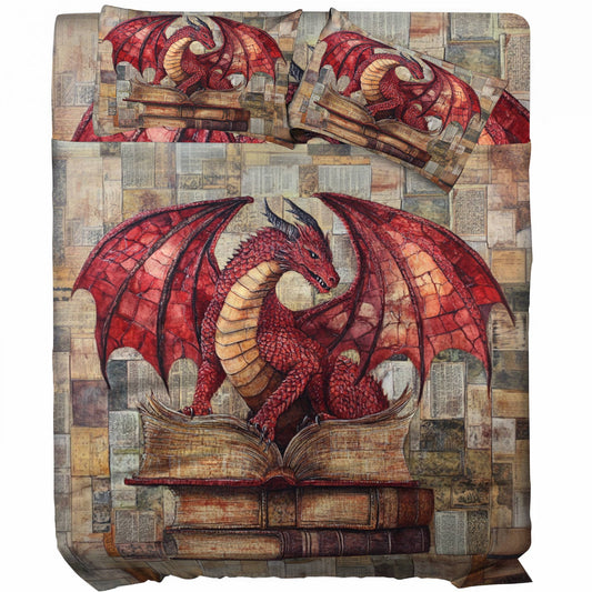 Shineful 4-Piece Bed Sheet Set Noble Dragon Books