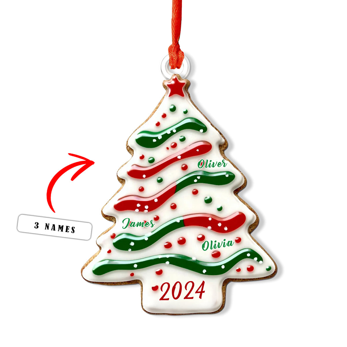 Shineful Personalized 2D Acrylic Ornament - 2024 Family Tree