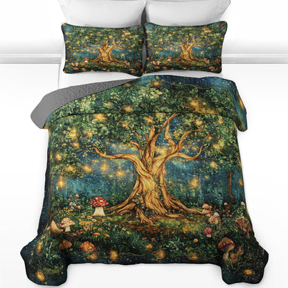 Shineful All Season Quilt 3-Piece Set - Enchanted Forest Tree of Life