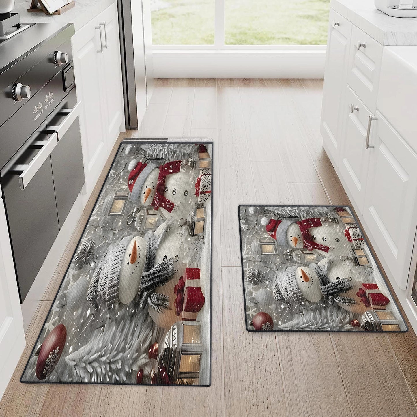 Tapis de sol antidérapant ultra fin Shineful, tapis de cuisine Snowy Glow Winter