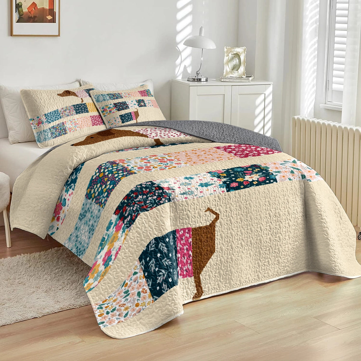 Shineful All Season Quilt 3-Piece Set Dapper Dachshund