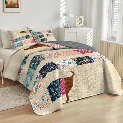 Shineful All Season Quilt 3-Piece Set Dapper Dachshund