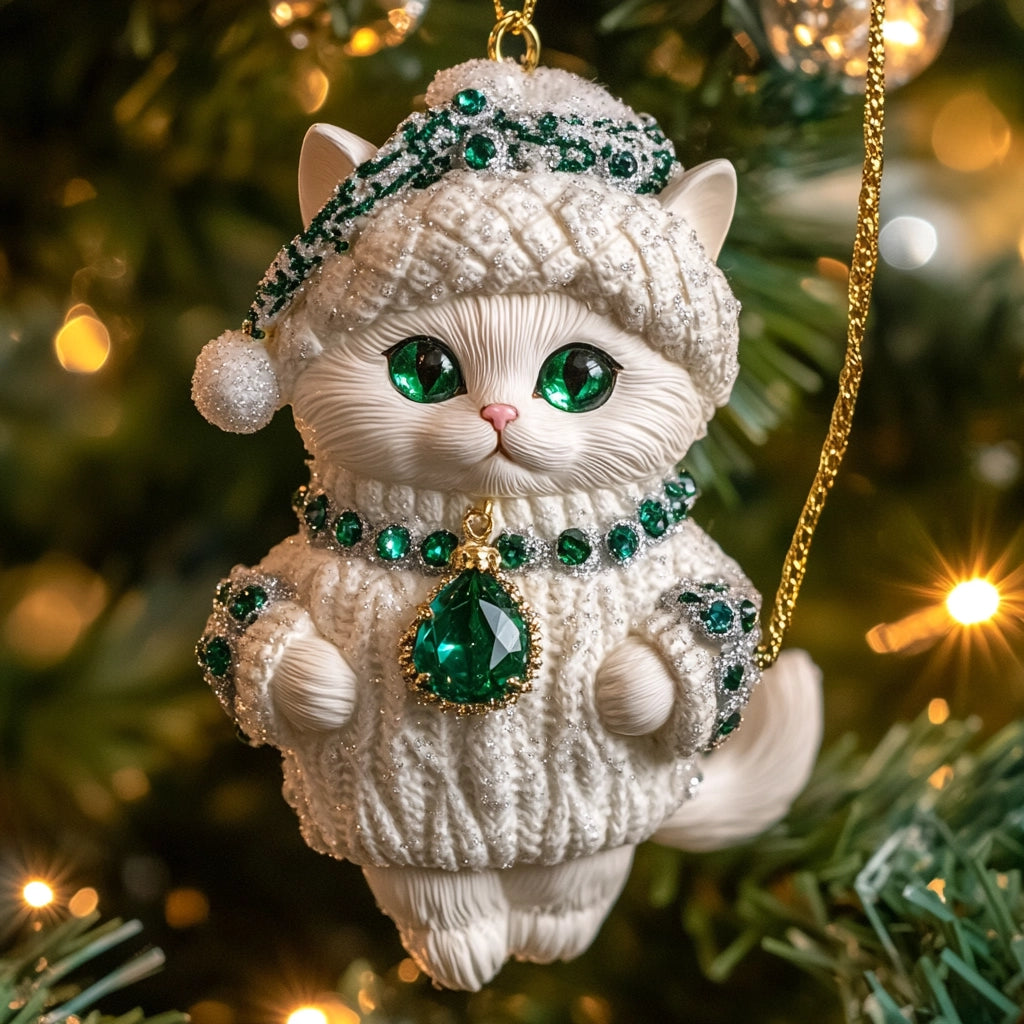 Shineful 2D Acrylic Ornament Emerald Frost Kitty