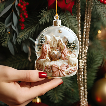 Shineful 2D Acrylic Ornament Graceful Pink Holy Family