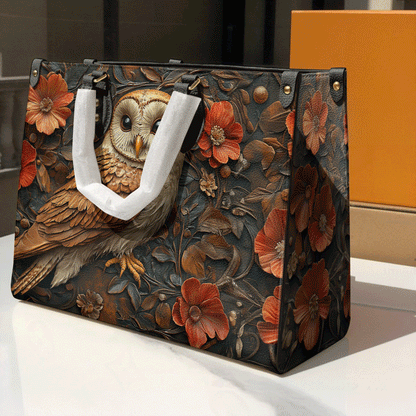 Shineful Leather Bag - Autumn Majesty Owl